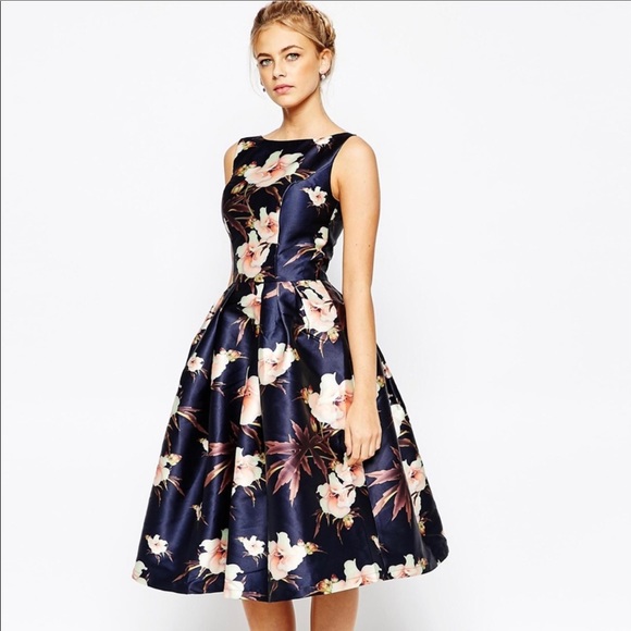 Chi Chi London Dresses & Skirts - Gorgeous Chi Chi London Navy Midi Dress UK 6